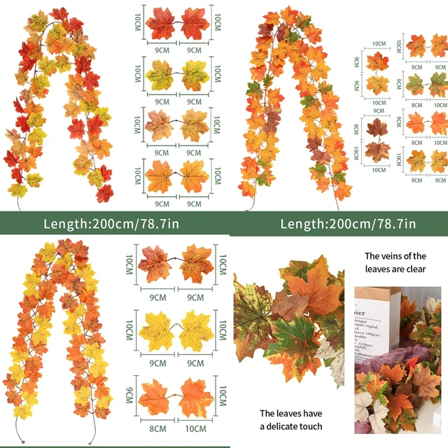 2M Artificial Maple Leaf Garland 2