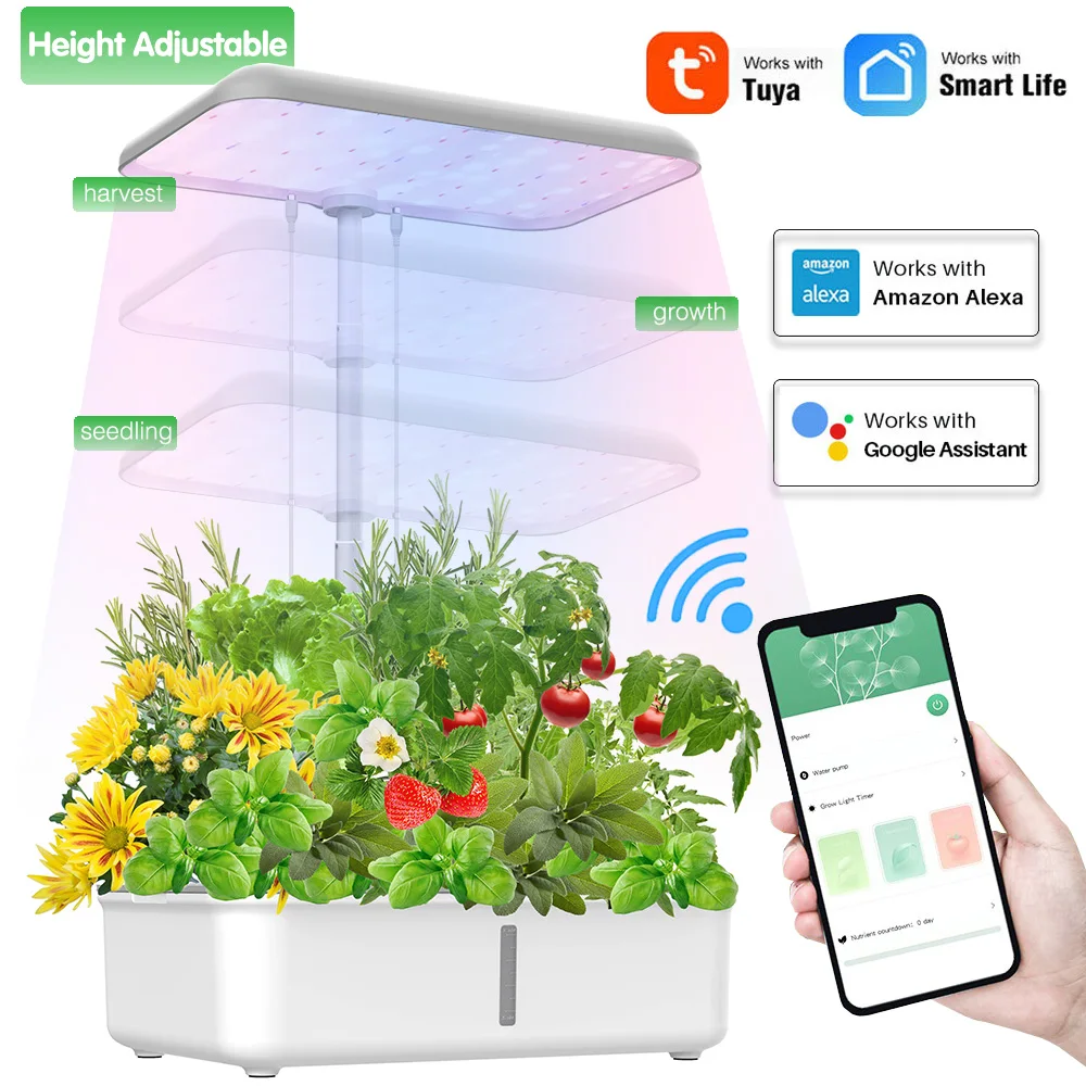 LED Grow Light Germinate Planter Indoor Garden Vegetables Herb Grow Kit with WIFI compatible
