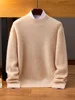 100% Cashmere Sweater Men's First-line ready to wear Semi High neck Knitted Pullover Autumn Winter New Base Sweater Menswear 1