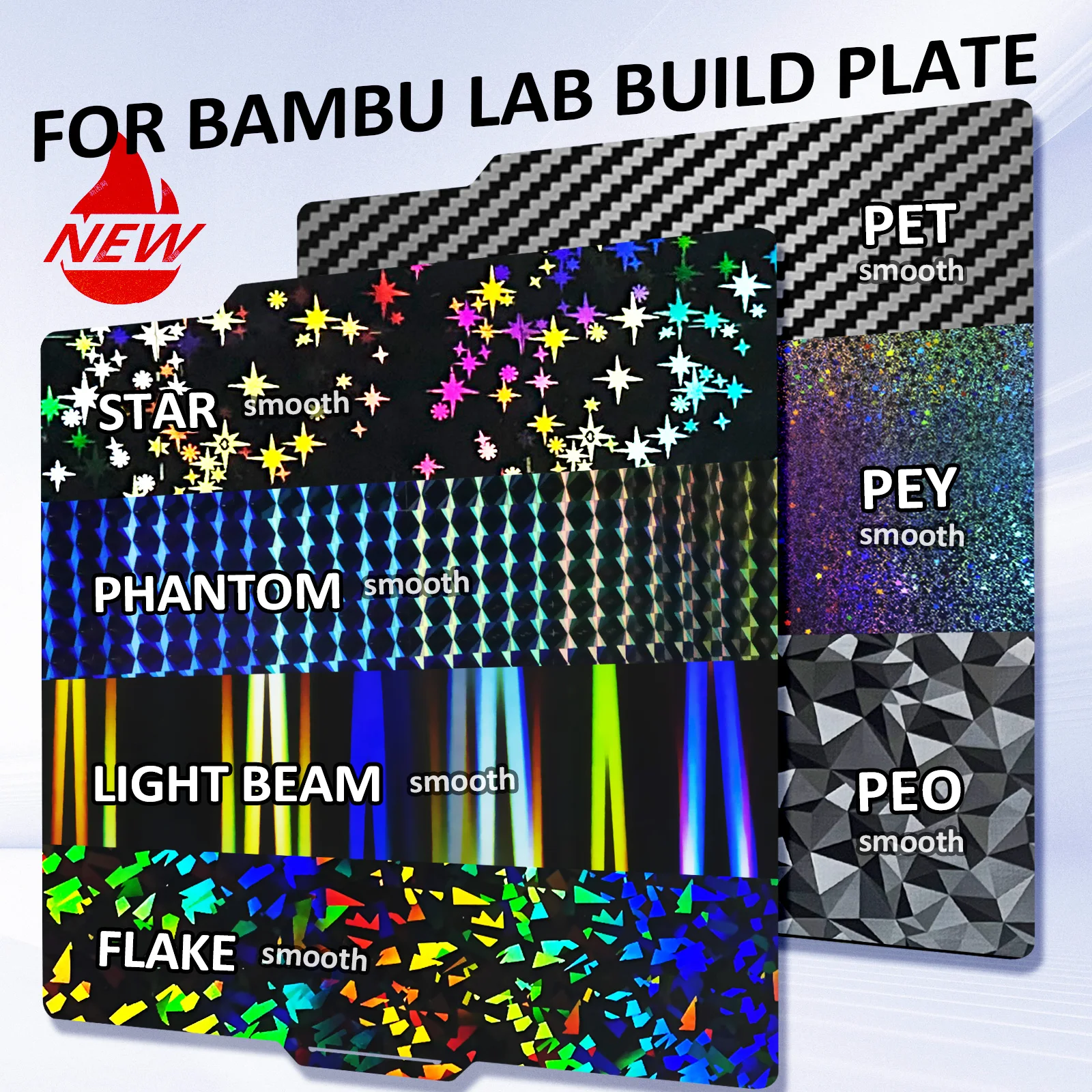 Pei Sheet P1P Build Plate Peo Per Bambu Lab X1 P1S Lamiera Di Acciaio Per Molle Magnetiche A Doppia Faccia Pei H1H Pet Pey Per Bambulab A1 X1C