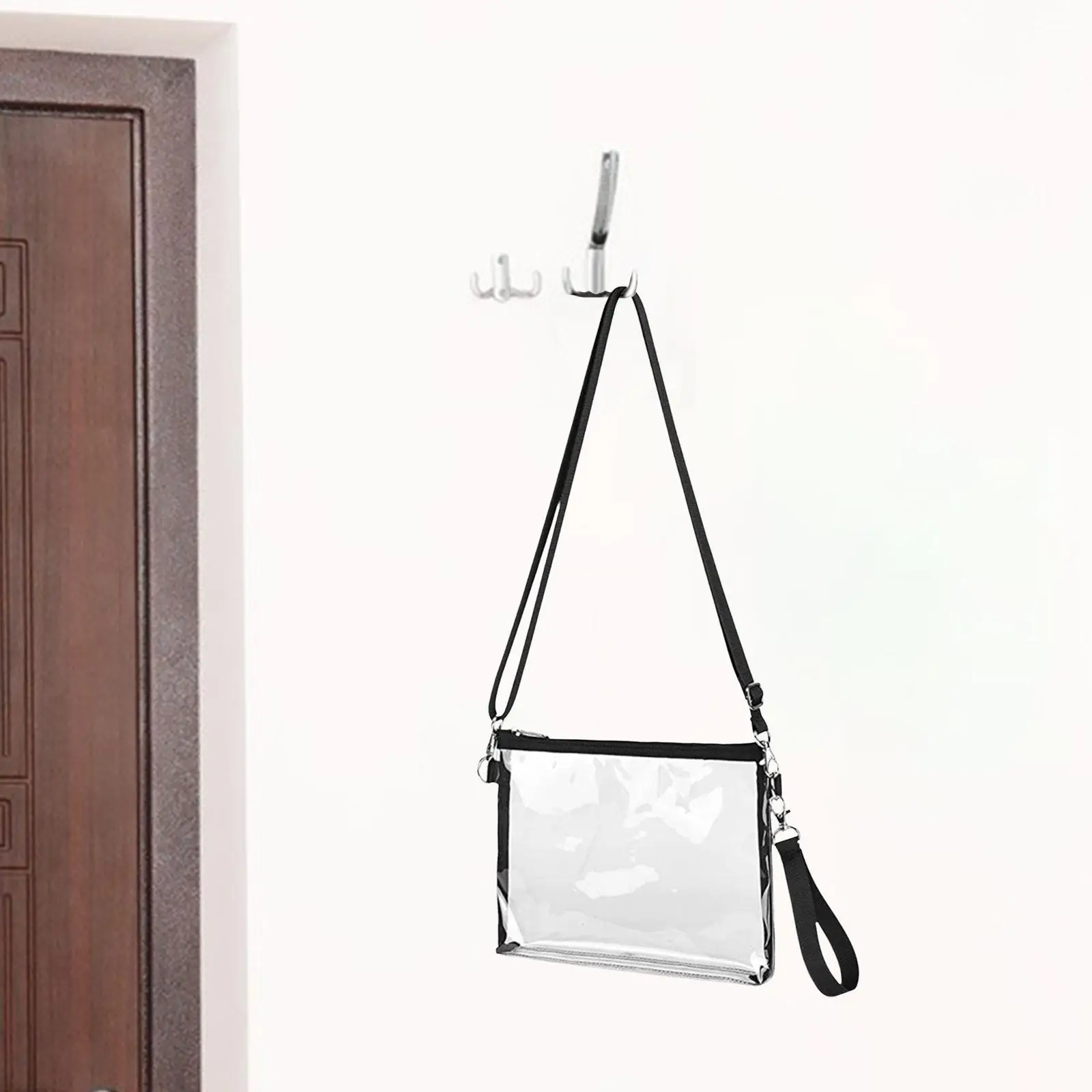 

Transparent Shoulder Bag Adjustable Strap Tote Large Capacity Y2K Clear Crossbody Bag for Concerts Sports Gym