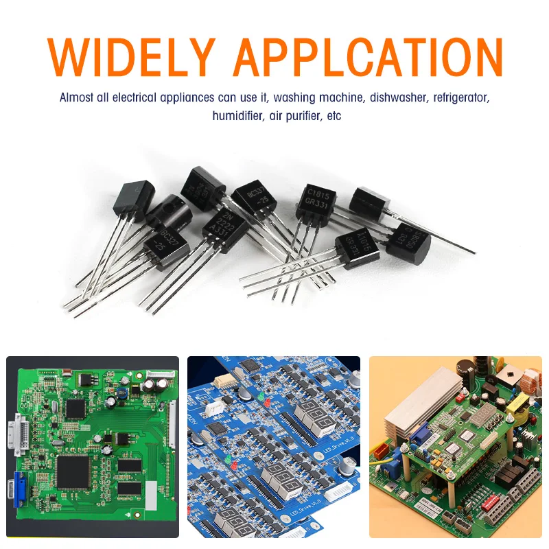 Transistors Kit 50-200PCS Assorted TO-92 2N2222 2N2907 2N3906 2N5401 2N5551 A1015 BC327 BC337 BC548 BC549 C1815 S8050 PNP NPN