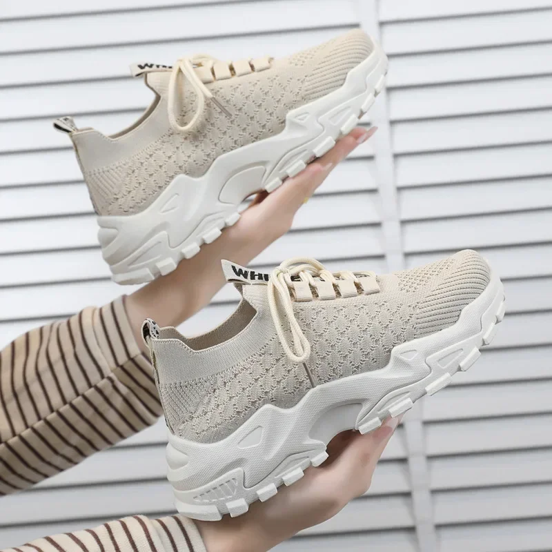 Donna Moda Piattaforma Sneakers Calzini Scarpe Donna Nuova Moda Casual Tessuto Maglia Scarpe Sportive Traspiranti Zapatillas Mujer