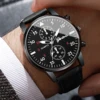 2/4/6pcs/set Men's Watch Combination Set Trendy Casual Business Style Men's Temperament Leather Watch Sport Style Watch No Box 3