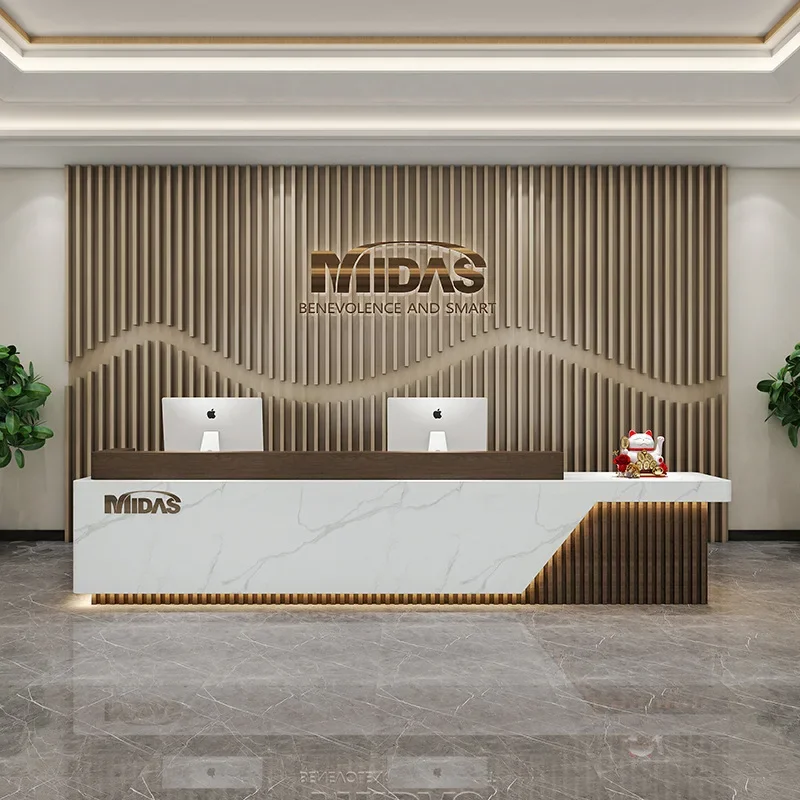 Simple Company Front Desk Reception Desk Hotel Service Hall Training Institution Bar Counter Cashier New Chinese Style