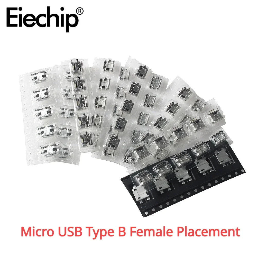 60pcs-lot-5-Pin-SMT-Socket-Connector-Kit-Micro-USB-Type-B-Female ...