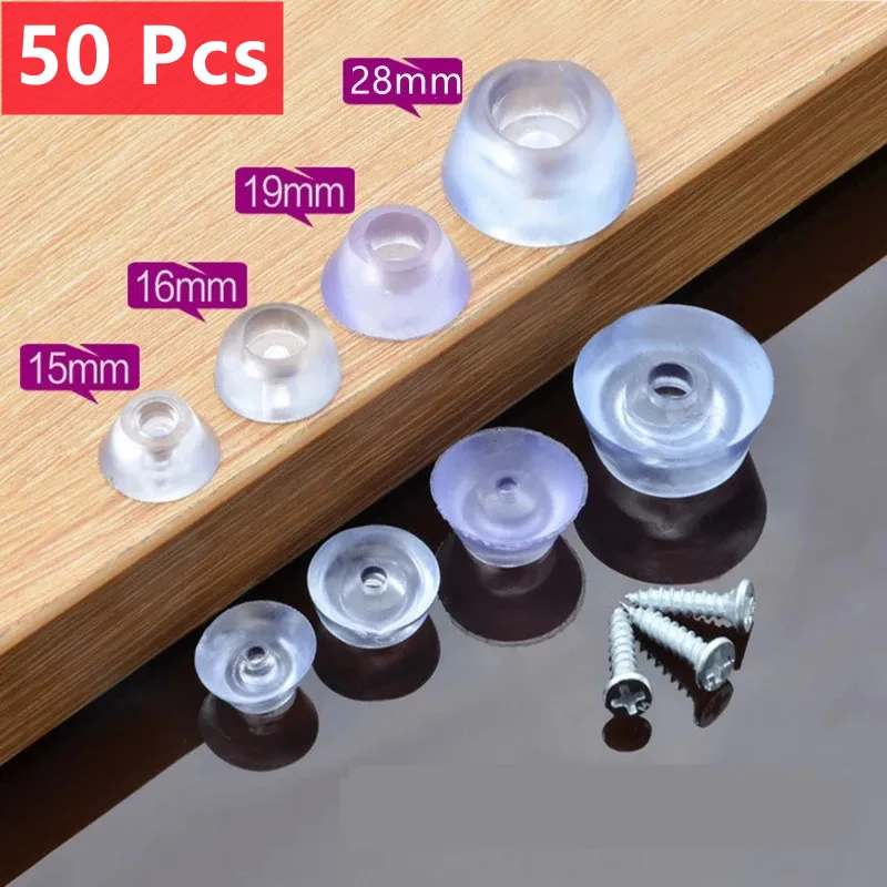 Silicone Transparent Non-Slip Chair Leg and Furniture Foot Covers - Wear-Resistant Protector Pads (25/50 Pack)
