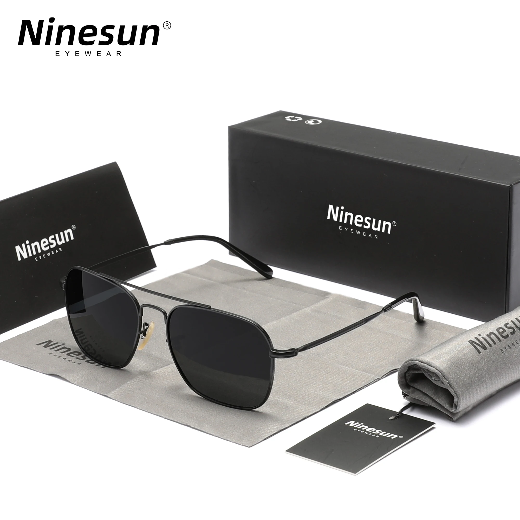 Occhiali Da Sole Polarizzati Uomo Donna – Modello Retrò Nero – Lenti UV400 – Per Guida E Sport