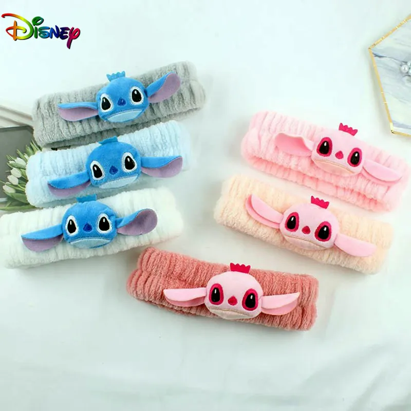 Disney Stitch Wash Face Hair Holder Hairband Anime Figure Soft Warm Fleece Fascia Per Le Donne Ragazze Turbante Accessori Per Capelli Regalo