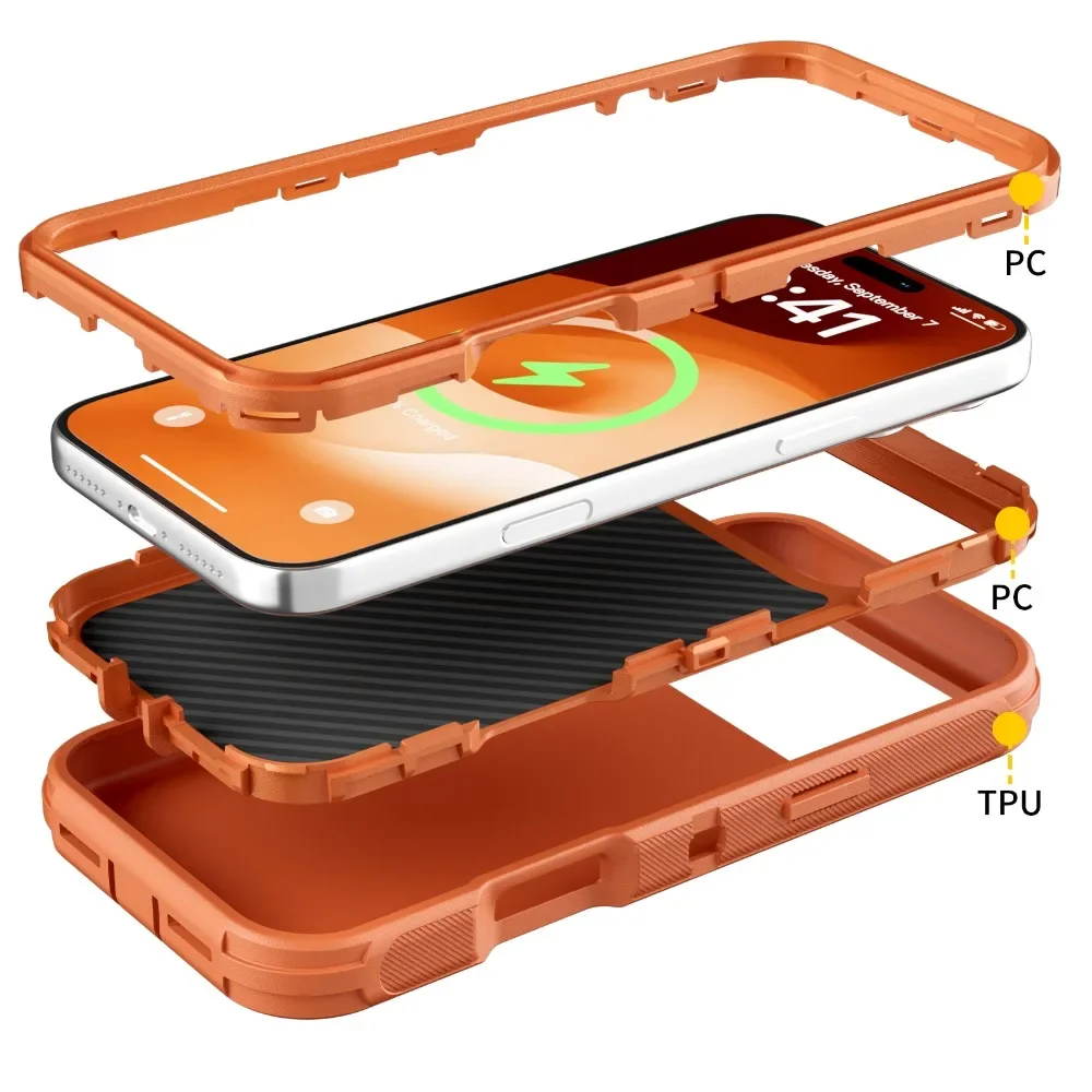 Premium 3-in-1 Heavy Duty Shockproof Case with Soft Bumper and Hard Cover