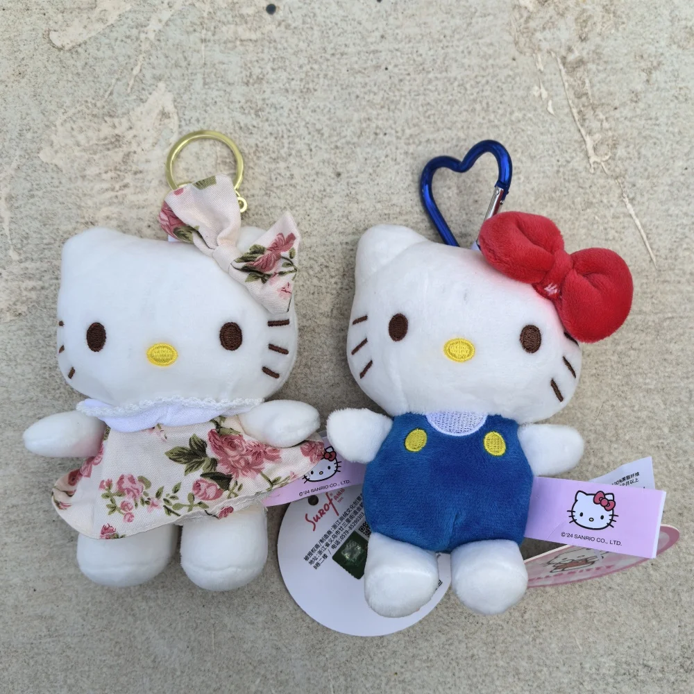 Sanrio Hellokitty Lovely Plush Pendant Cute Cartoon Stuffed Keyrings Girls Bag Bakcpack Cars Plush Keychains Christmas Gift 2