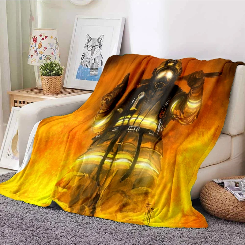 FirefightersBlanketLightweightFirefightersFireFlannelThrow