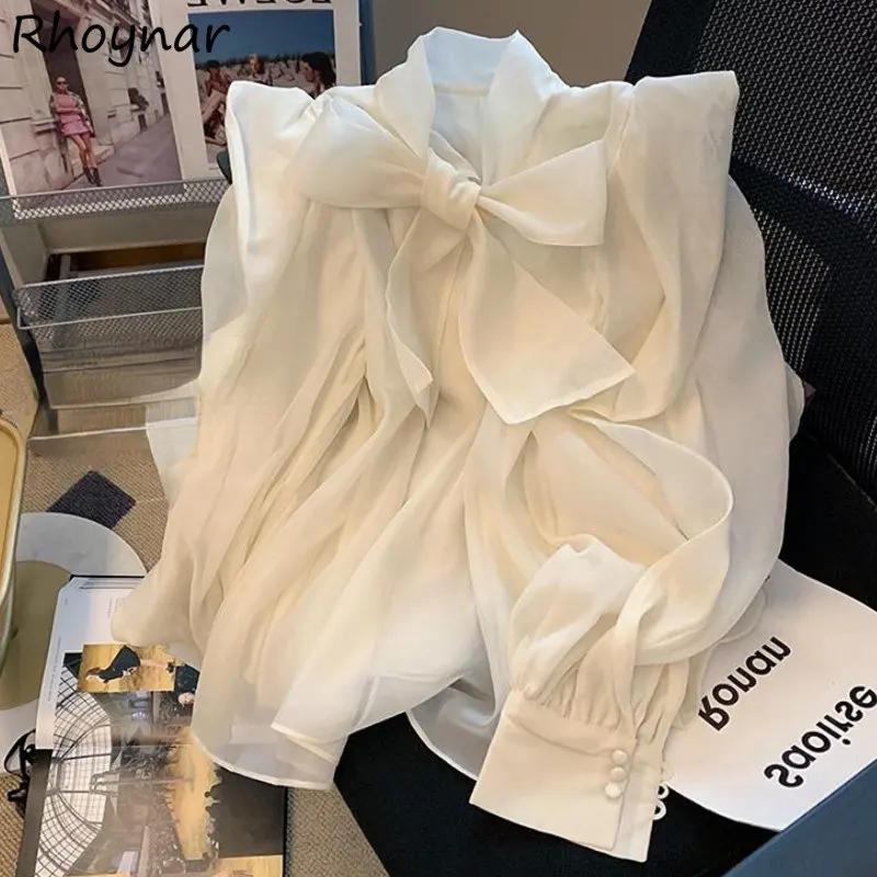 

Милая женская блузка в стиле преппи кавайная одежда французская хипстерская модная дизайнерская эстетичная багги с длинным рукавом завязка