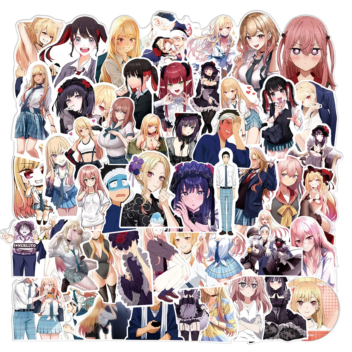 

50pcs Anime Changing Dolls Fall in Love Kitagawa Marin Series Graffiti Stickers Suitable for Wall Decoration DIY Sticker Pack