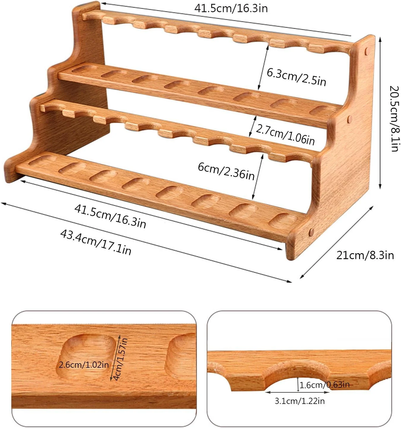 16 Pipe wood tobacco pipe stand rack holder for collection display of briar wood pipes double-layer solid wood rack gift