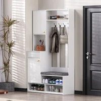 Anajqaqia Ensemble de garde-robe, Ensembles de chambre à coucher, Porte-manteau, Armoire de salon, avec coussin et espace de rangement, armoire multifonctionnelle 2