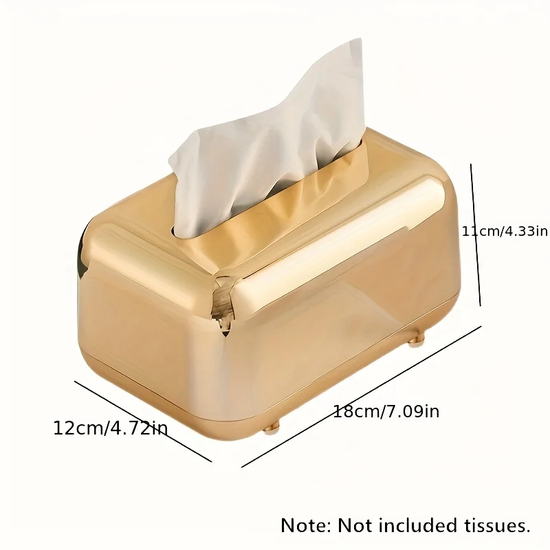 1pc Vintage Bread Shape Tissue Box Holder ABS All-in-One Bathroom Accessory Electroplated Luxury Organizer Storage Solution 6