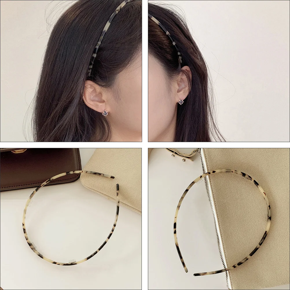 Tortoise Headbands Tortoiseshell Headband with Non- Leopard Celluloid Hairband Hair Accessories for 4