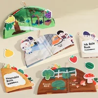 Children Tear Cloth Book Toys Matching Picture Can Repeatedly Tear Paste Puzzle Early Education Cognition Cloth Art 2