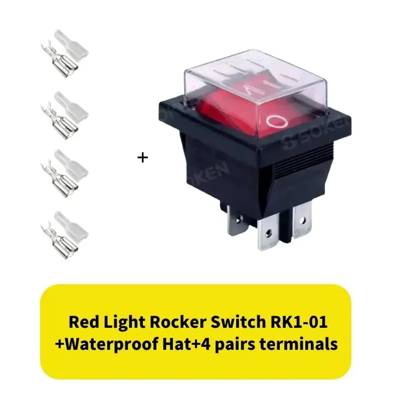 UL Certified Boat Rocker Switch 5-Pack Red Spot - DPST ON/Off 16A/250V ...