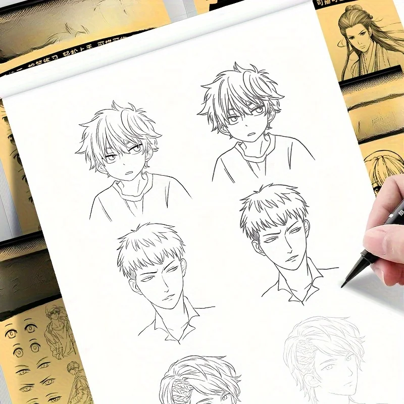 Anime Character Line Art Drawing Book for Beginners - 48 Pages of Easy Outlines for Tracing and Painting Practice