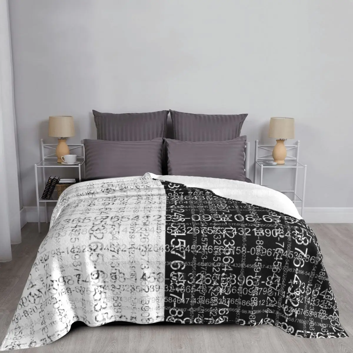 

Abstract Number Geek Math Blanket Velvet Spring/Autumn Multi-function Lightweight Throw Blankets for Bed Travel Bedding Throws