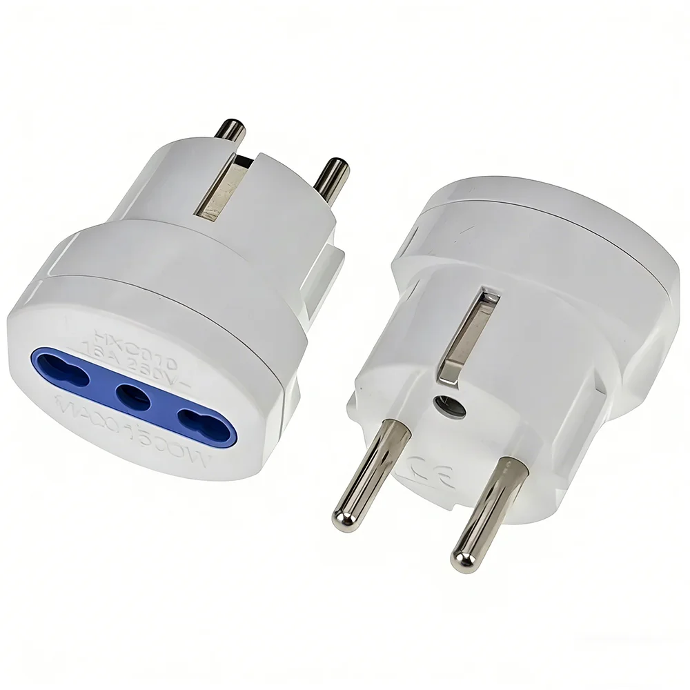 Universal Italy to EU Type-F Plug Adapter - European Travel Power Converter