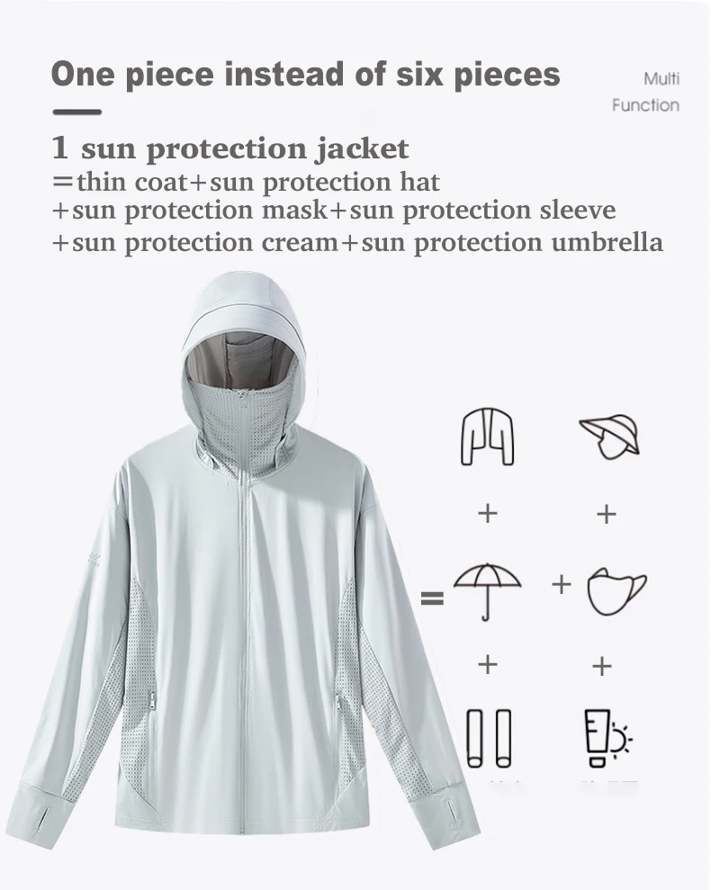 LNGXO Unisex Sommer Anti-UV-Jacken Outdoor Schnelltrocknend Sonnenschutz Windjacke Herren Damen Wandern Camping Klettern Mantel – Detail 4