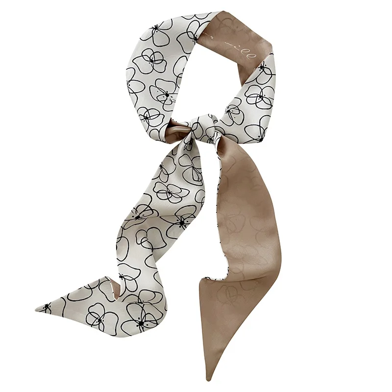 High-grade silk scarves ribbon multifunctional tie hair girl ponytail long narrow  scarf. - AliExpress