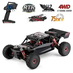 WLtoys – voiture de course tout terrain RC 124016 1/12 2.4GHz, grande vitesse, sur chenilles, 75 km/h, 4WD RTR, châssis métallique 