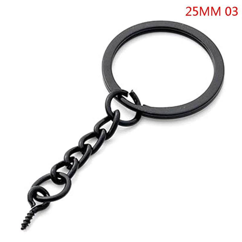 Alloy Keychain Clasp Findings, with Iron Split Key Rings, Electrophoresis  Black, 60x28mm