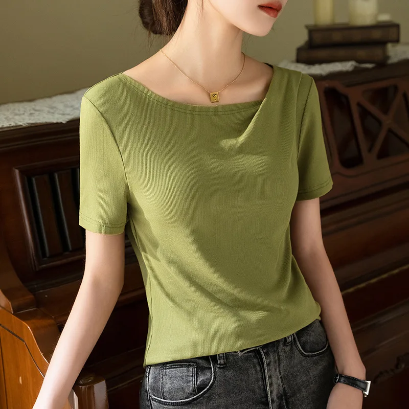 

Женский укороченный топ без рукавов, Однотонная футболка, сексуальный топ, весна-лето 2024