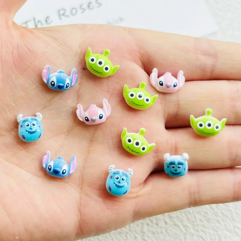 Resin Nail Art Crafts Cartoon Animal Nail Art Crafts 50 Pcs Mini Kawaii Cartoon Animal Big Eared Monster Series Resin Scrapbook Diy Bow Decor Manicure Accessories