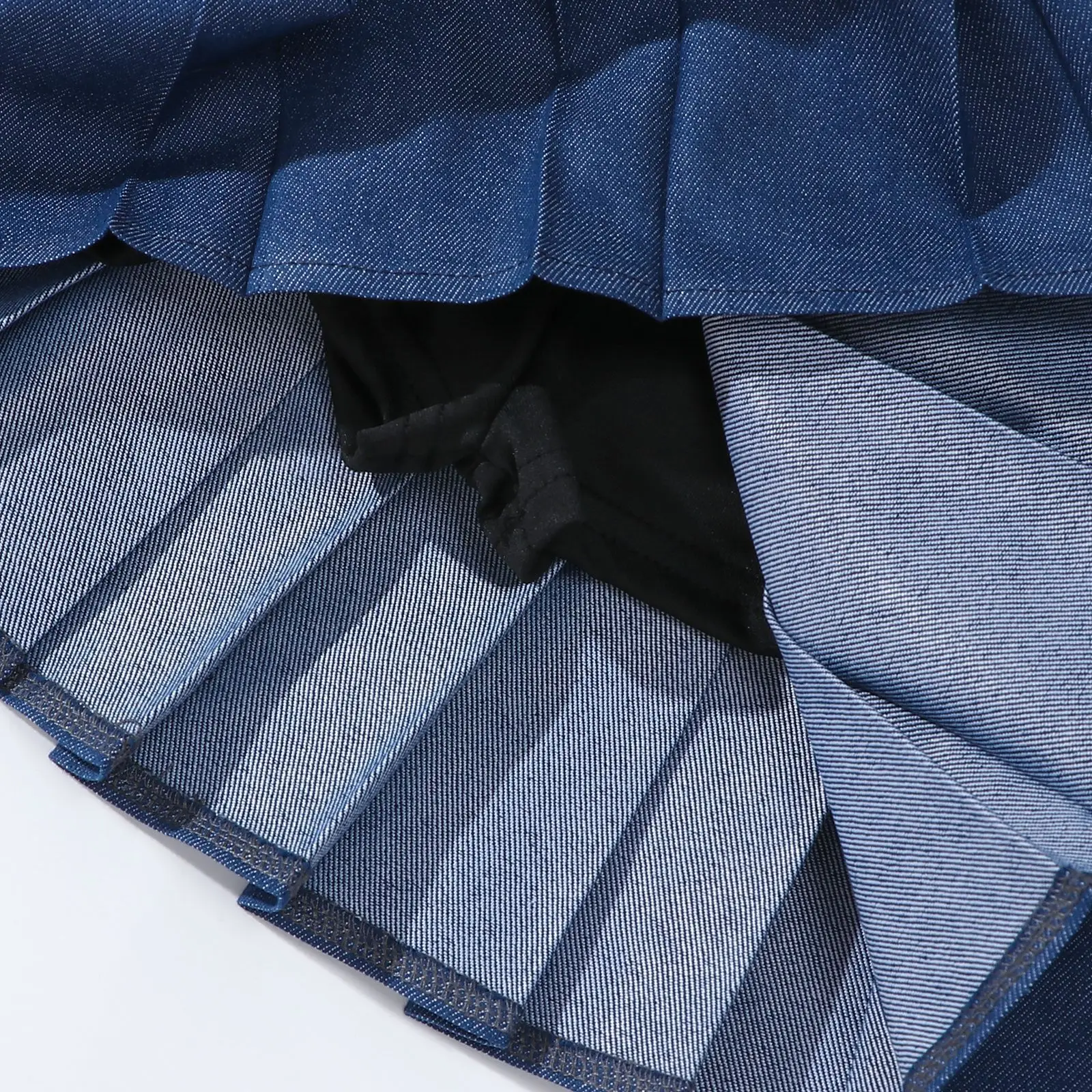2025 New Girls Denim Pleated Skirt Blue Fashion All-match School Teen Children Short Skirt Casual Kids A-line SkirtS