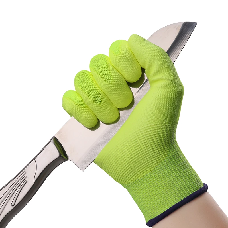 

13G HPPE Level 5 PU Finger Coated Winter Work Safety Gardening Gloves