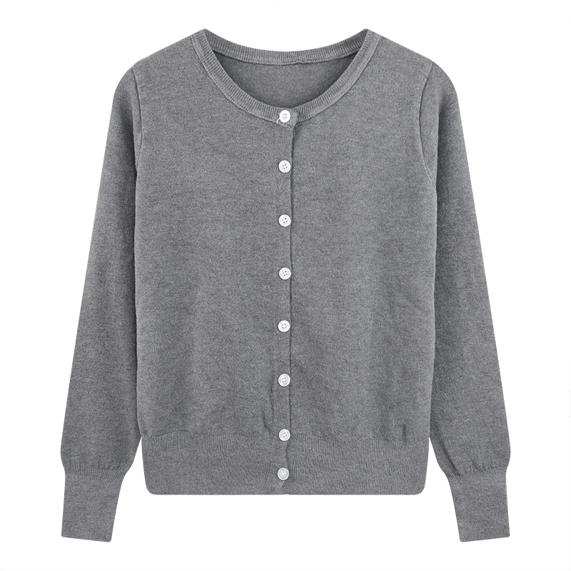 AOSSVIAO 2025 Women's Long Sleeve Knitted Cardigan Autumn Winter Loose Comfortable Warm Sweater Fashion O-Neck Solid Color Tops