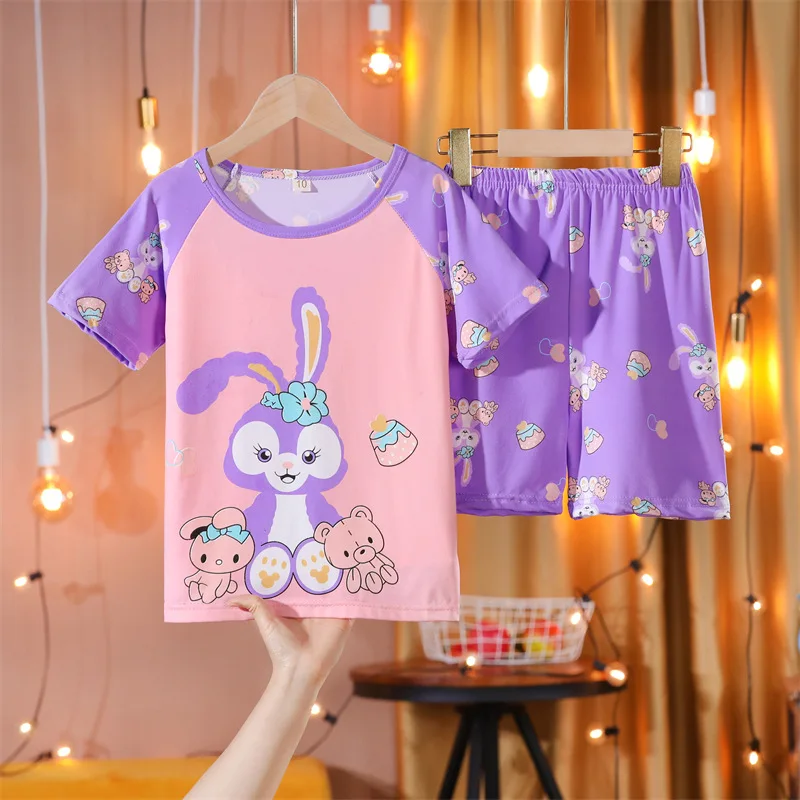 pajama sets boy Spring and Autumn Children Pajamas Baby Clothing Cartoon T-Shirt Tops and Short Pants Sleepwear Girls Animal Pyjamas Pijamas Set christmas pajama sets Sleepwear & Robes