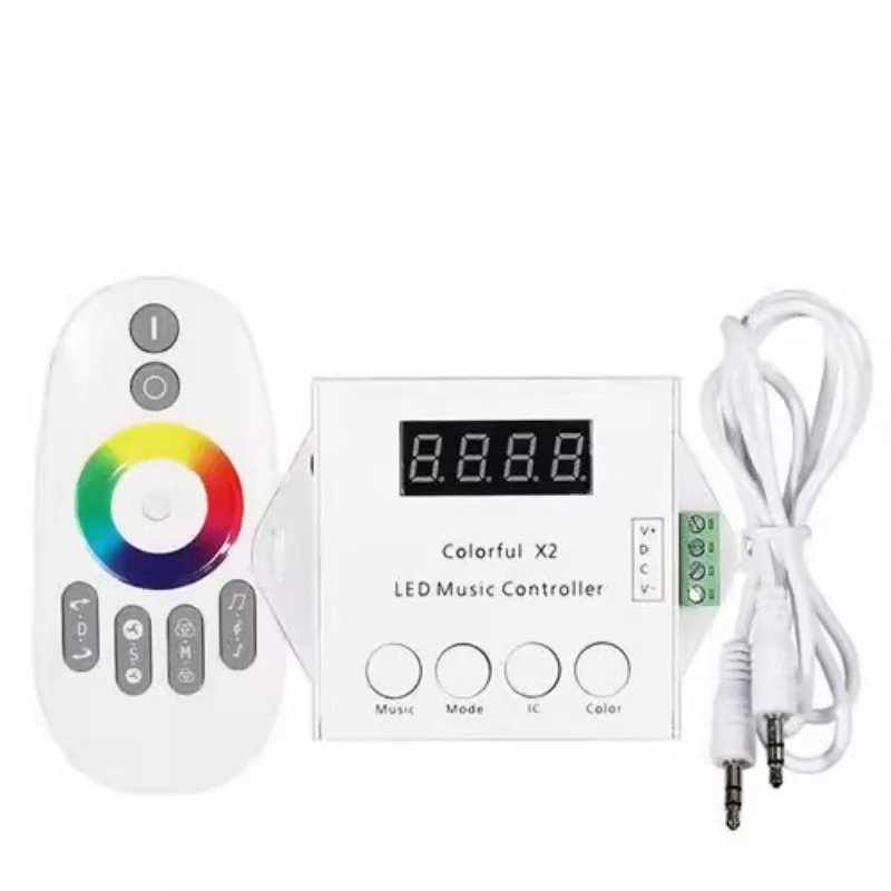 

Colorful X2 Pixel LED Music Controller DC5-24V RF Remote 1000 Pixels for WS2812B WS2811 WS2813 USC1903 LED Strip Modules