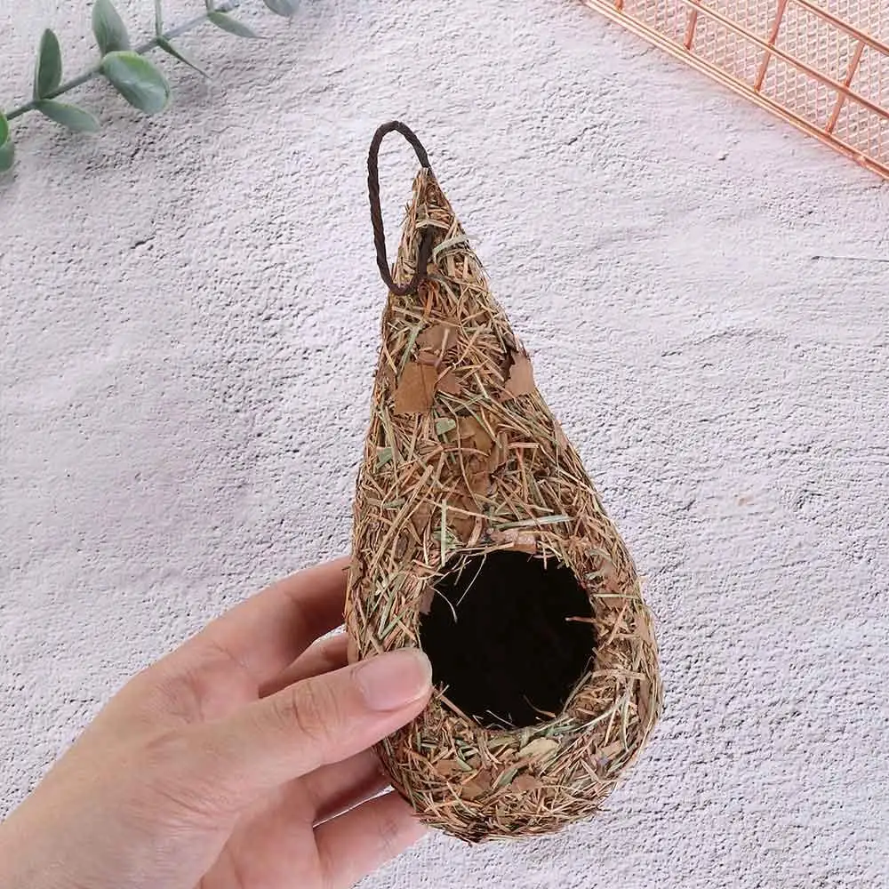 Bird house Bird nest 1/2PCS Bird House Natural Grass Hummingbird Bird Nest Fiber Hand-Woven Roosting Nest Hut for Yard Decoration