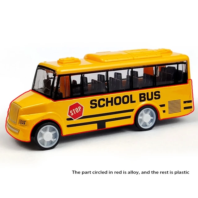 1PC Kids Baby Diecast School Bus Toys Yellow Pull-Back Bus Vehicle Models for Boys Birthday Gifts Children Mini Car Toys 3