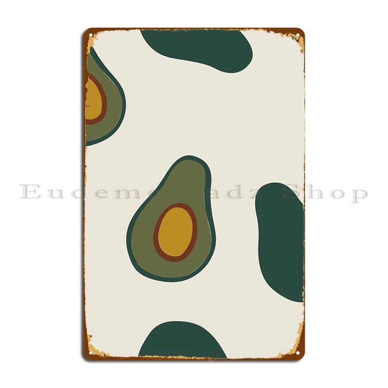 

Green Avocado Fruit Decor Metal Plaque Poster Design Living Room Decoration Printed Club Tin Sign Poster