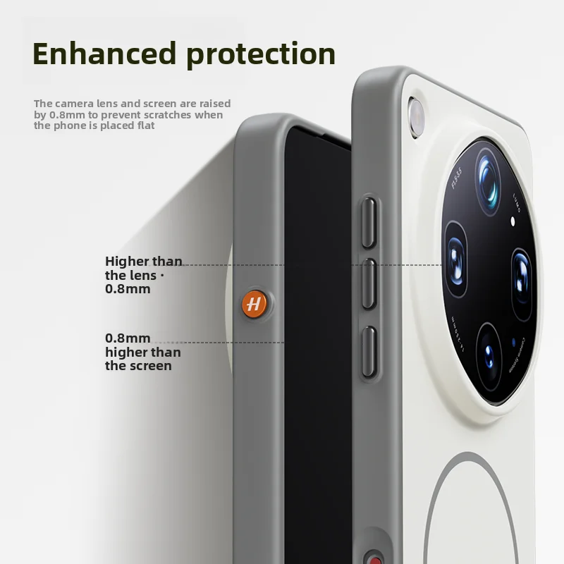 Ultra Thin Magnetic Ring Case with Full Cover and Skin-Friendly Design, Compatible with Wireless Charging