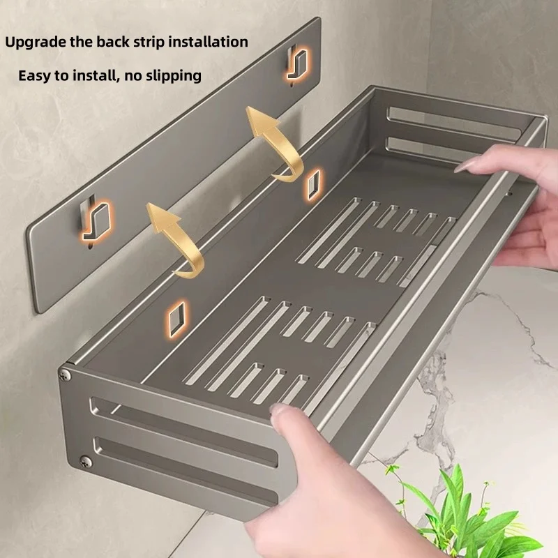 ชั้นวางเข้ามุมอาบน้ําโดยไม่ต้องเจาะอลูมิเนียมห้องน้ําชั้นวางผ้าเช็ดตัวผู้ถือแชมพูชั้นวางห้องน้ําอุปกรณ์ห้องน้ํา 1