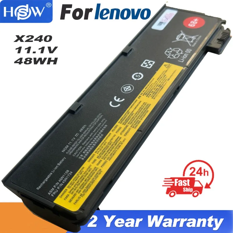 

Аккумулятор для ноутбука Lenovo Thinkpad X240 X260 X270 X250 L450 T450 T470P T450S T440S K2450 W550S 45N1136 45N1738 2.06Ah, 48 Вт/ч, 11,4 в