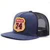 Baseball Caps Men's and Women's Flat Brim Hats Street Embroidered Figure 74 Hip Hop Hat Shade 3