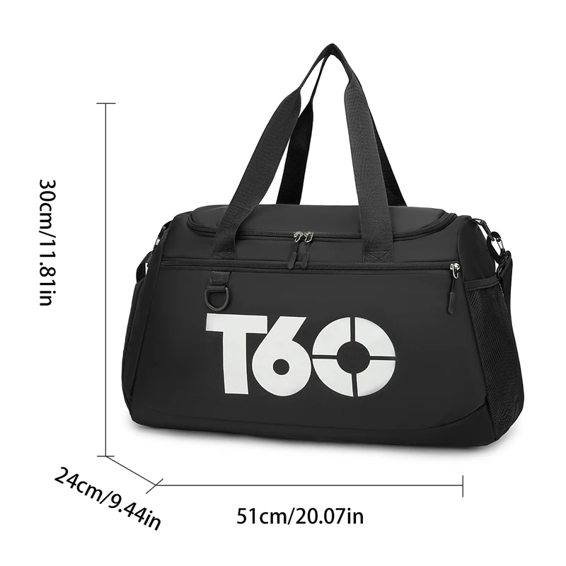 Large capacity travel bag, sports fitness backpack, with independent shoe cabinet, zipper closure, suitable for short-term and l