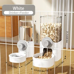 Automatic Pet Feeder Cage Hanging Bowl with 1.2L Capacity - Ideal (White)