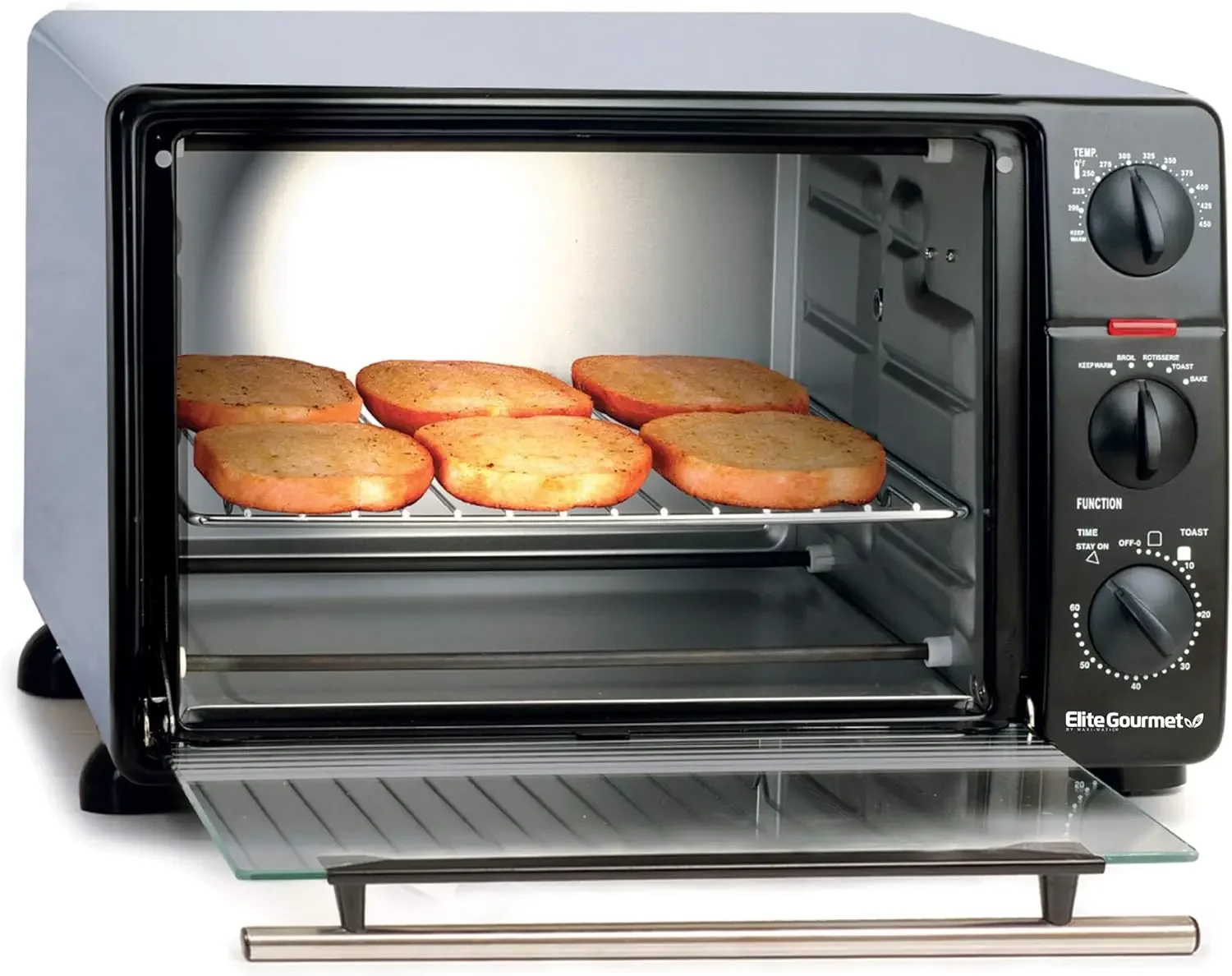 Gourmet ERO-2008N# Countertop XL Toaster Oven, Rotisserie, Bake, Grill, Broil, Roast, Toast, Keep Warm and Steam (23L capacity f 2