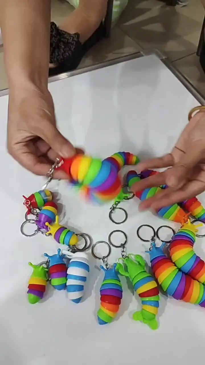 Juguete Sensorial Oruga Arcoíris – Flexible Y Extensible – Anti Estrés – Para Niños Y Adultos – Regalo De Pascua