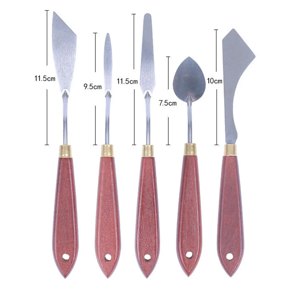1 set of Wood Handle Painting Spatulas Color Mixing Tool Oil Painting Supplies